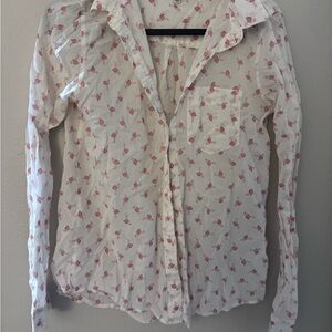 Madewell Flamingo Print Button-Up Shirt